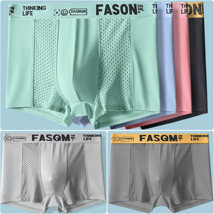 🔥【1 sada za 6 ks.】Pánske boxerky vyrobené z materiálu Air Mesh Ice Silk. Elastické, pohodlné a priedušné.