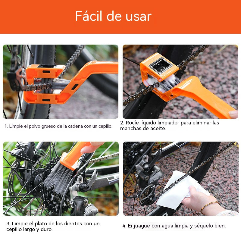 【Compra 1, llévate 1 gratis】Cepillo para cadena de bicicleta, kit de limpieza para cadena de bicicleta de carretera y de montaña, cepillo para cadena de motocicleta