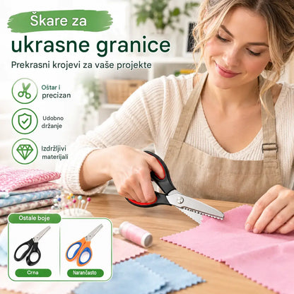 Profesionalne nazobčane škarje za šivanje, ustvarjanje in splošna domača opravila