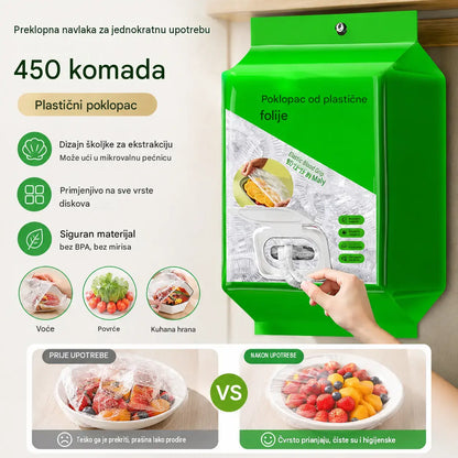🥗✨ 450 jednokratnih poklopaca za hranu | Fleksibilni poklopci za tanjure, zdjele i posude