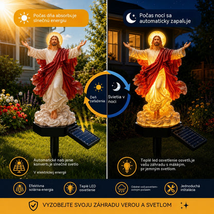 🔥 Solárne osvetlená záhradná socha Ježiša