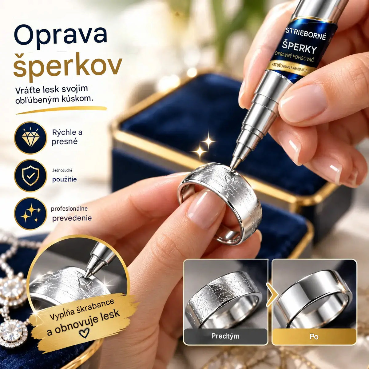 🔥 Časovo obmedzená ponuka: 50% zľava 🔥 Pero na opravu škrabancov a retušovanie strieborných šperkov