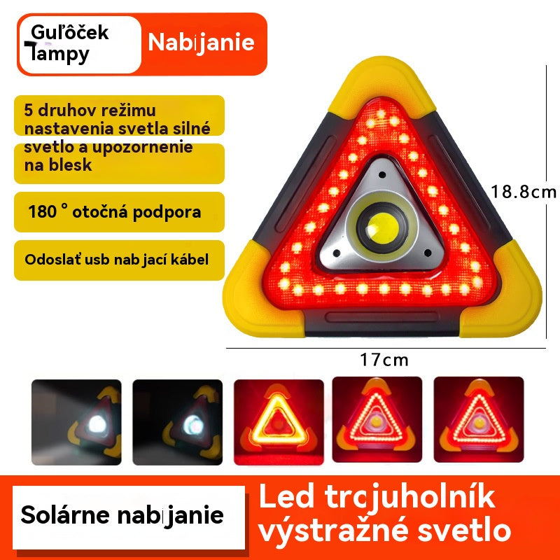 🔥Nový produkt 2026🔥【19cm*17cm】Solárne núdzové trojuholníkové výstražné svetlo tri v jednom