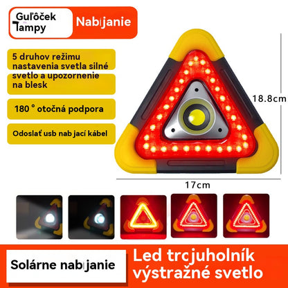 🔥Nový produkt 2026🔥【19cm*17cm】Solárne núdzové trojuholníkové výstražné svetlo tri v jednom