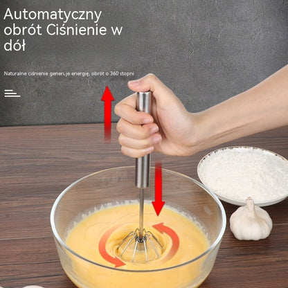 【Zestaw 3-częściowy】 Półautomatyczna trzepaczka do jajek ze stali nierdzewnej