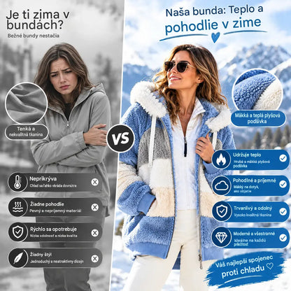 ☃️Limitovaná ponuka, zľava 35%❄️【S-5XL】Nová dámska zimná bunda 2026, hrubá s plyšovými pruhmi
