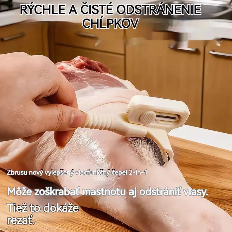 🥩🔥 50% ZĽAVA! 【1 blok na nože + 10 čepelí】Škrabka na mäso z nehrdzavejúcej ocele – jednoduchý nástroj na odstraňovanie tuku a nečistôt z hovädzieho a bravčového mäsa 🔪✨