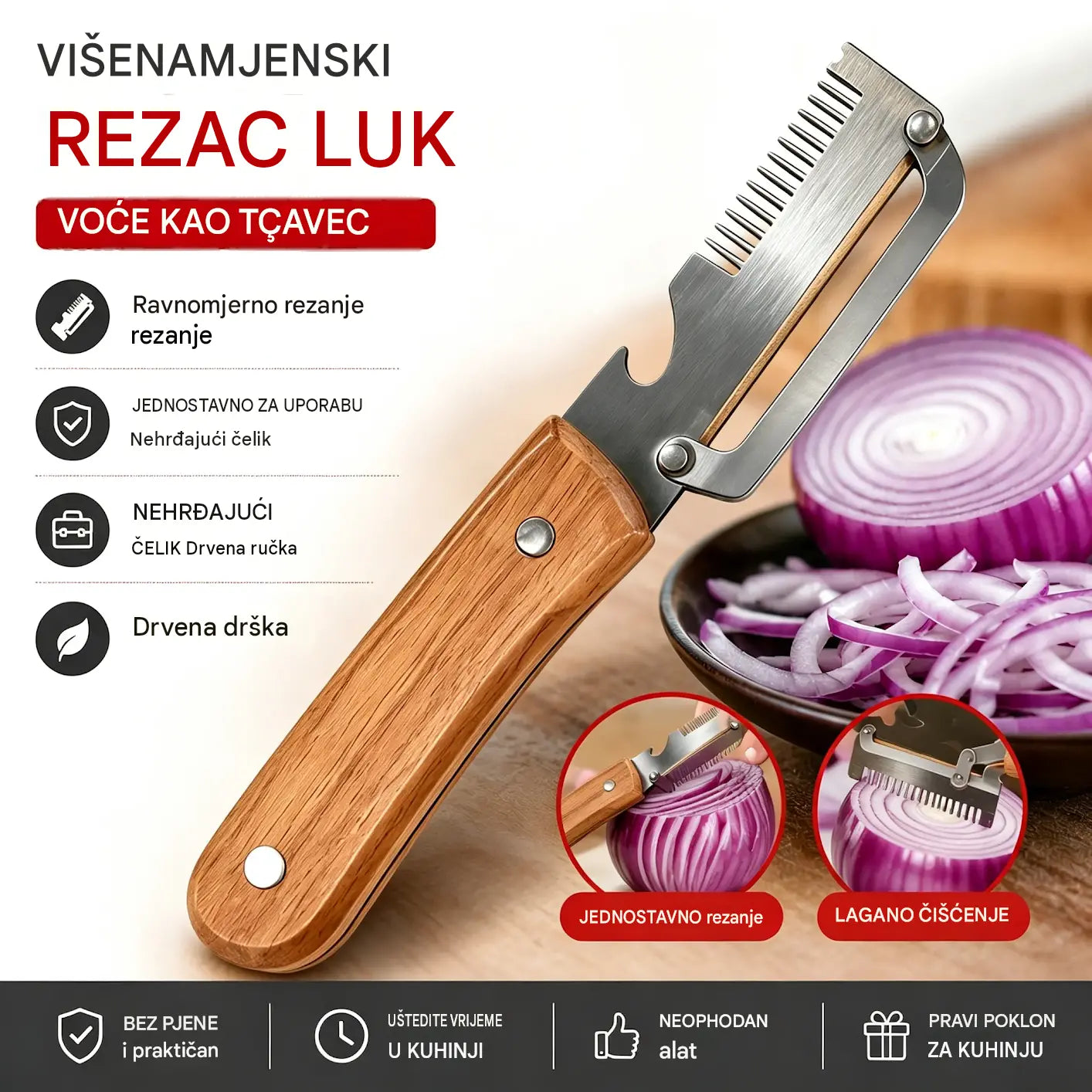 ✅【Kupite 1, dobijte 1 gratis!】🧅🔪 Višenamjenska kuhinjska gulilica 3 u 1: Guli, reže i otvara čepove za boce! 🔥