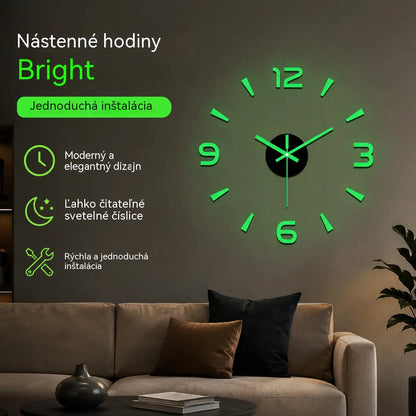 【30%OFF】🕑✨3D podsvietené akrylové nástenné hodiny - nie je potrebné vŕtanie (vyžaduje sa vlastná montáž)