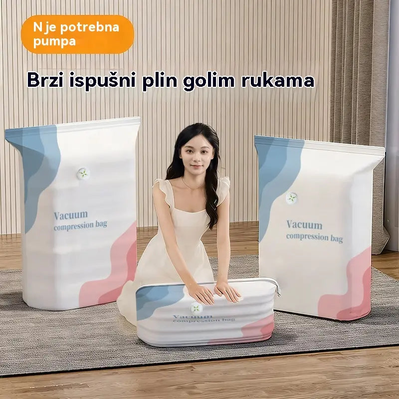 🧳 5 artikala za samo 27 € 💨 Velike vakuumske vrećice za pohranu koje se mogu stisnuti: Nije potrebna zračna pumpa, nepropusne su, idealne za uštedu prostora u koferu i kod kuće ✈️