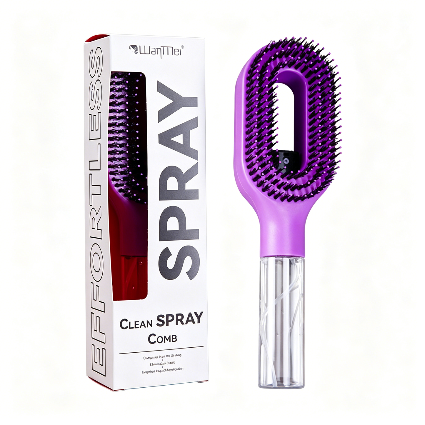 💖💨Un peine con función de pulverización de un solo botón para evitar eficazmente que el cabello se enrede.