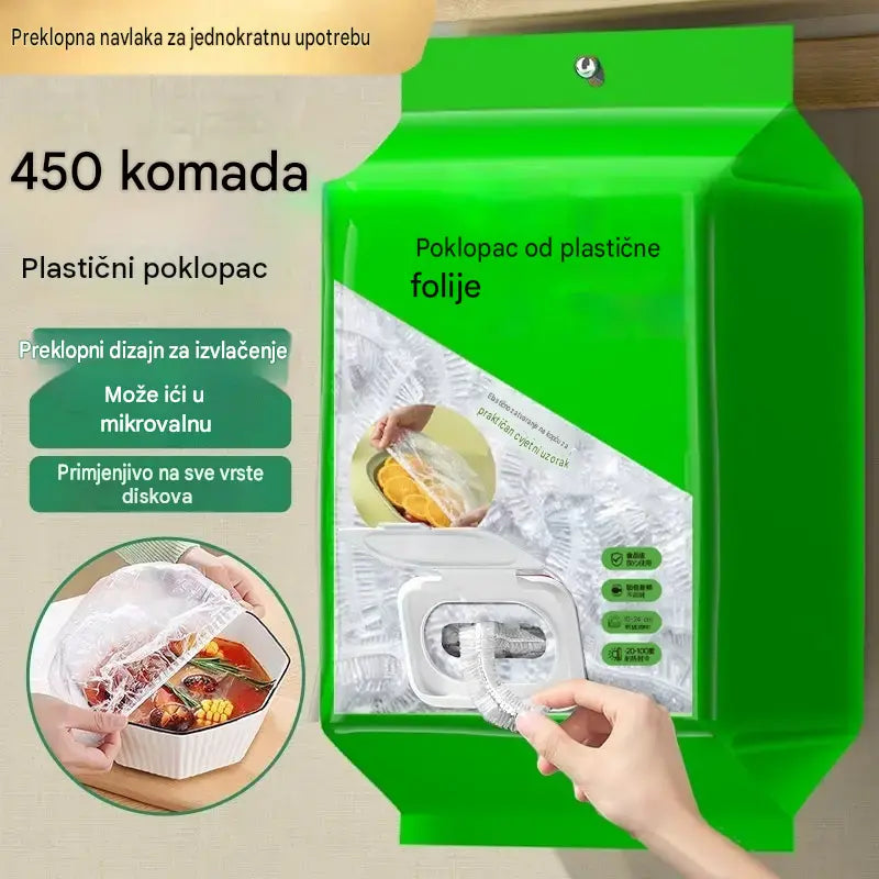 🥗✨ 450 jednokratnih poklopaca za hranu | Fleksibilni poklopci za tanjure, zdjele i posude