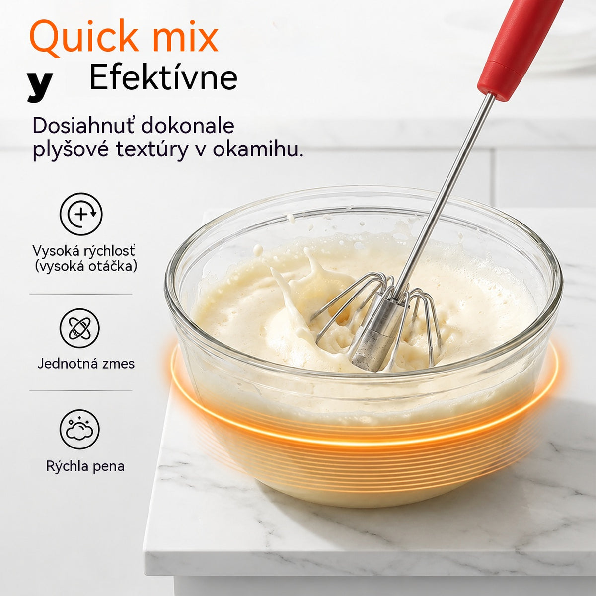 🥳Kúpte 1, získajte 1 zadarmo🥳💞50% zľava!🥚💪  Poloautomatická manuálna metlička na vajcia: stlačte a roztočte – nie je potrebná elektrina. Vyšľahá vajcia a šľahačku za pár sekúnd. Šetrná k vašim zápästiam! ✨🧁
