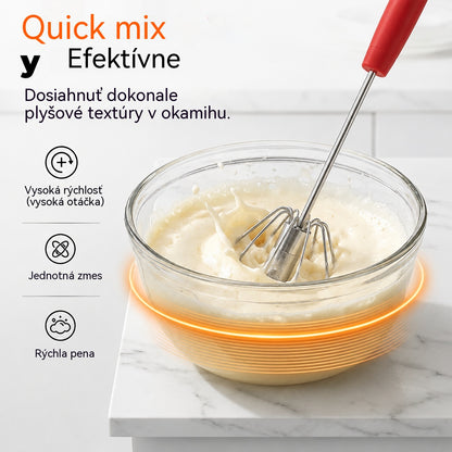 🥳Kúpte 1, získajte 1 zadarmo🥳💞50% zľava!🥚💪  Poloautomatická manuálna metlička na vajcia: stlačte a roztočte – nie je potrebná elektrina. Vyšľahá vajcia a šľahačku za pár sekúnd. Šetrná k vašim zápästiam! ✨🧁