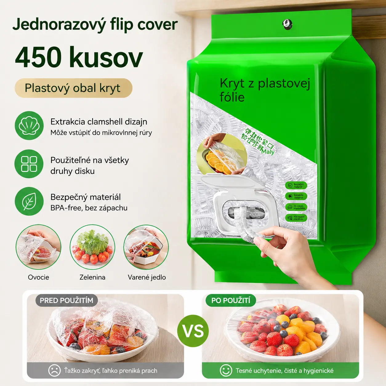🥗✨ 450 jednorazových pokrievok na potraviny | Flexibilné pokrievky na taniere, misky a nádoby