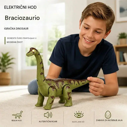 🦕 Električni hodajući brahiosaurus: igračka dinosaura s pokretima, zvučnim efektima i LED svjetlećim očima.
