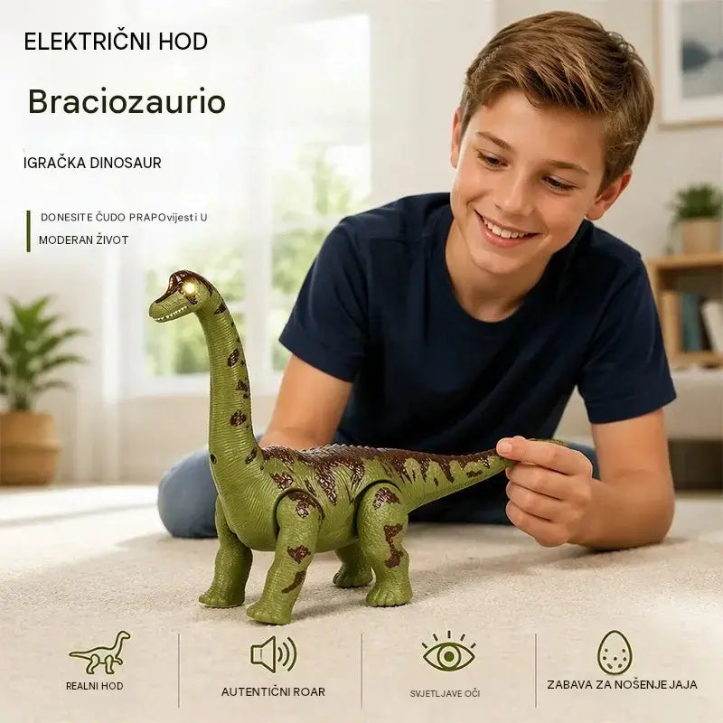 🦕 Električni hodajući brahiosaurus: igračka dinosaura s pokretima, zvučnim efektima i LED svjetlećim očima.