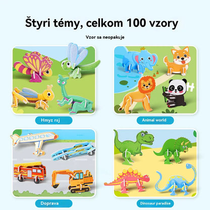 🎁【25 ks.】🌈✨3D vzdelávacie puzzle pre deti