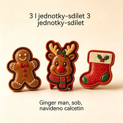⌛【3-dielna sada】21 €🥧🎄Sbírka mini forem na vánoční dorty s 9 vzory | 🫎Opakovaně použitelné reliéfní formy na tvarování detailních vánočních dortů ve tvaru Santa Clause, sněhuláka, soba a vánočního stromečku⛄