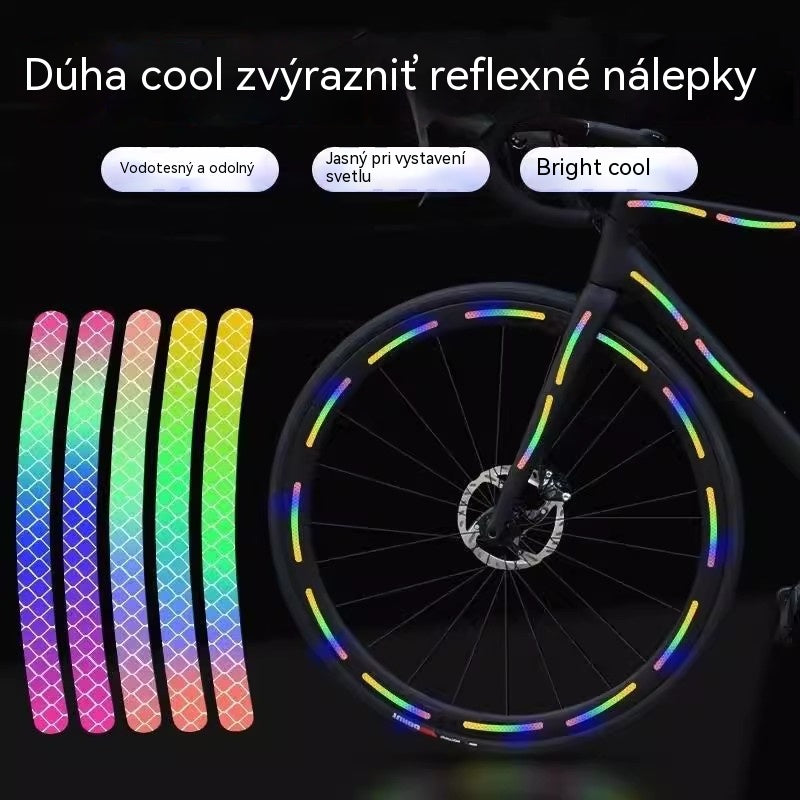 ✨【100 položiek】🚲Reflexné nálepky na bicykle, príslušenstvo pre jazdu v noci, nálepky na svietiace ráfiky kolies