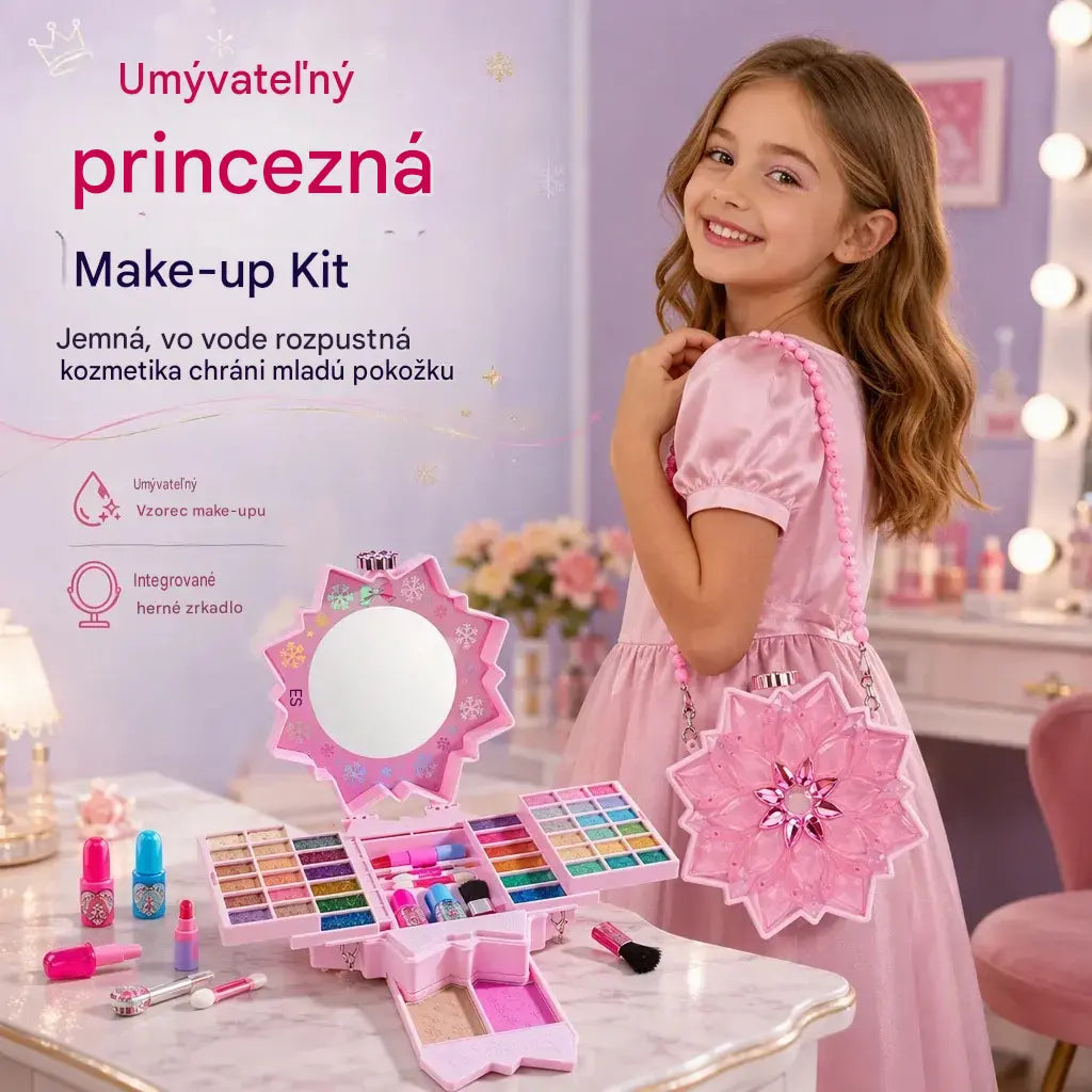 💄 Časovo obmedzená ponuka: zľava 49 %! ✨ Umývateľná sada na líčenie princeznej: Bezpečná a netoxická hračka na líčenie pre deti 👸