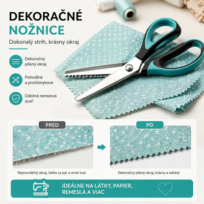 ✂️ Profesionálne zúbkované nožnice - Ostré zúbkované nožnice na látku