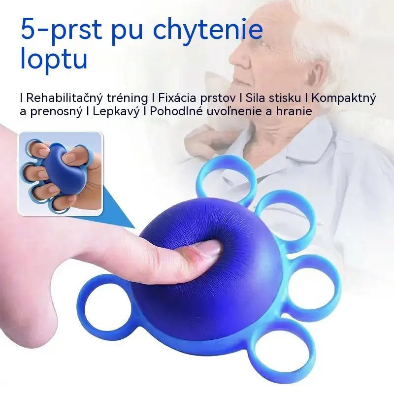 🌞✨Ortopedická lopta na regeneráciu prstov a rúk s fixačnými krúžkami, pomôcka na posilnenie sily a mobility pre seniorov alebo po mŕtvici