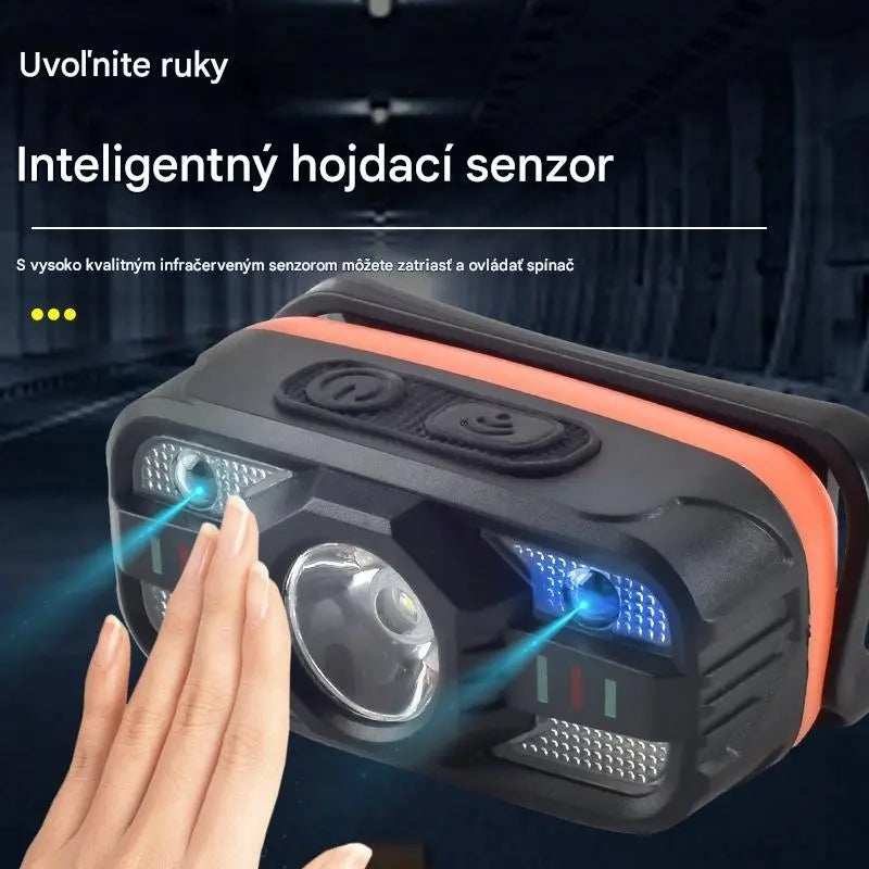 💡Inteligentné USB nabíjacie LED indukčné svetlomety