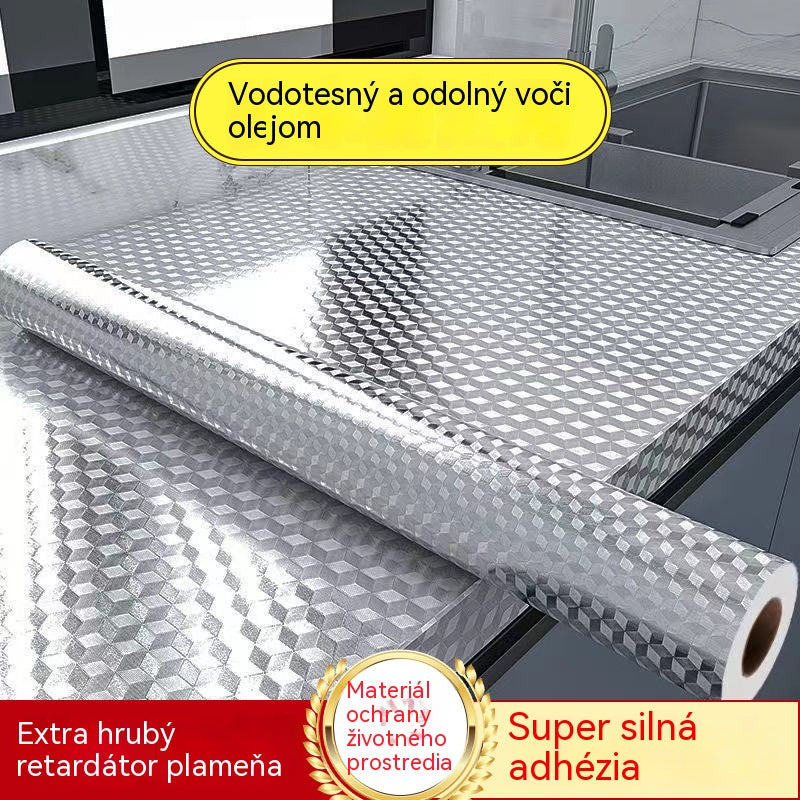 【40cm✖10m】Nerezová oceľová olejotesná lepiaca tapeta v rolke