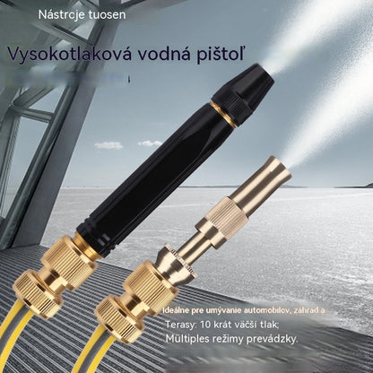 🚿【4 položky】💧 Vysokotlaková vodná pištoľ: Umývanie auta, záhrada, 10-krát vyšší tlak, viacero režimov ⚡