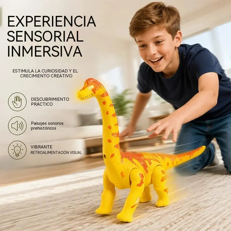 🦕 Električni brahiozaver, ki hodi: igrača dinozaver s funkcijami gibanja, zvočnimi učinki in očmi z LED-osvetlitvijo.