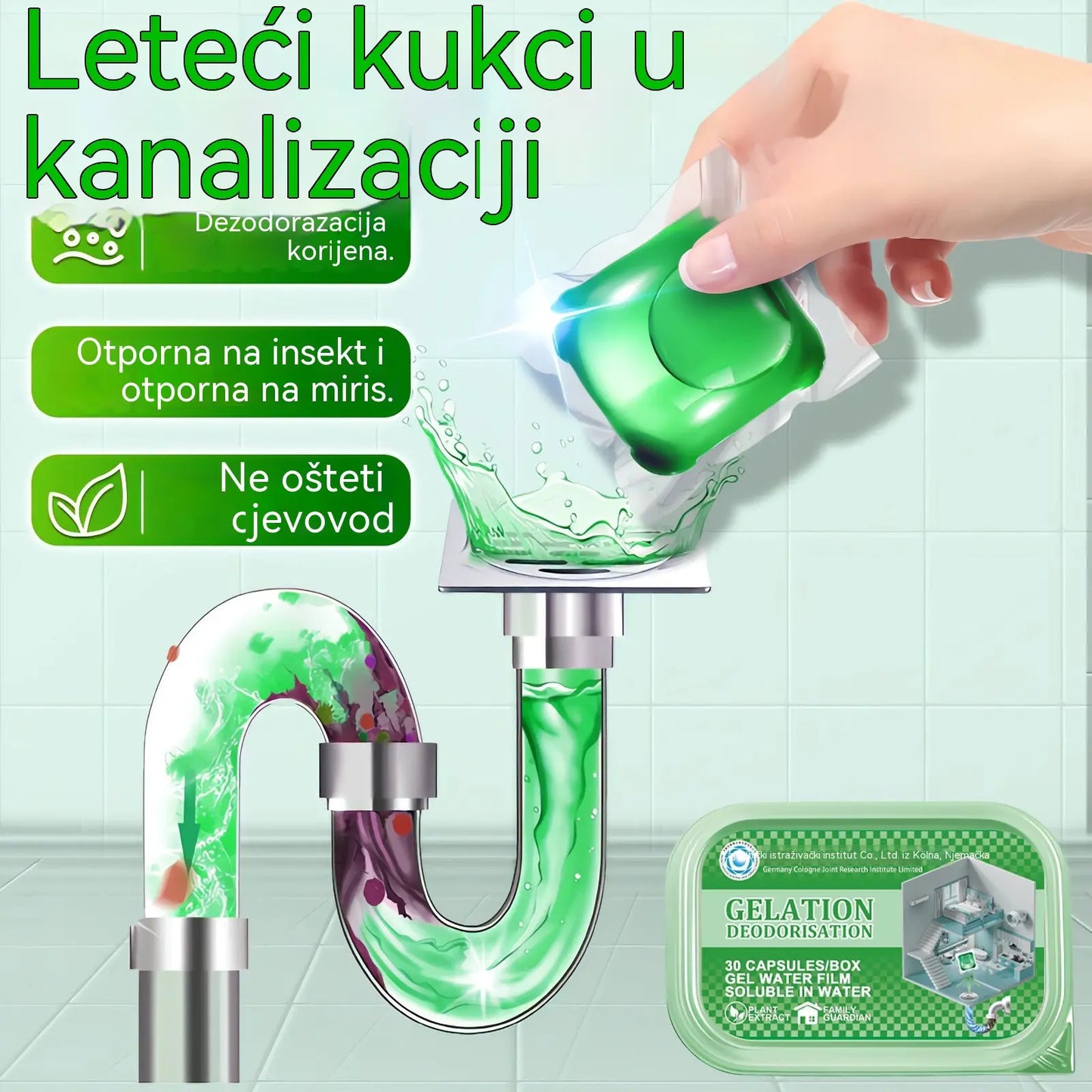 Dvije kutije (100 kapsula) za samo 24 eura — 🔥🎉 Bio-enzimske kapsule za uklanjanje mirisa kanalizacije.