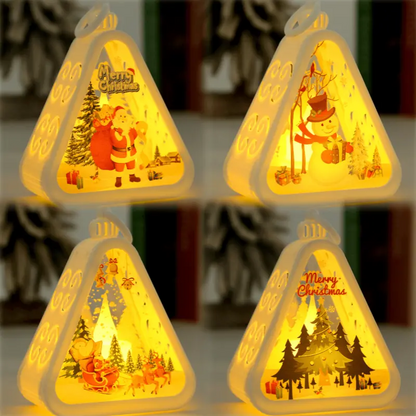 🌲🎅【1 sada za 4 ks.】🎁✨Vianočné retro nočné svetielka | Svietiaca dekorácia v tvare snehuliaka + dekorácia na okennú poličku alebo stôl