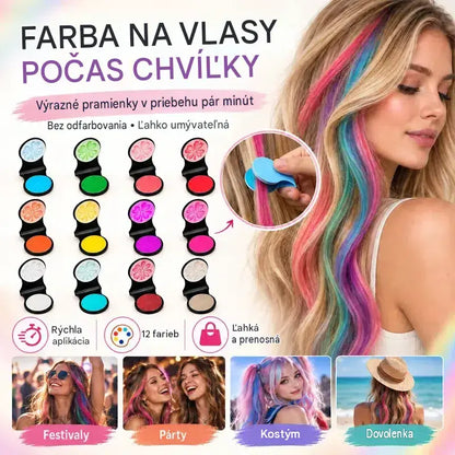 🌈🪮Kompaktná púdrová farba na vlasy s 12 odtieňmi pre rýchle farbenie