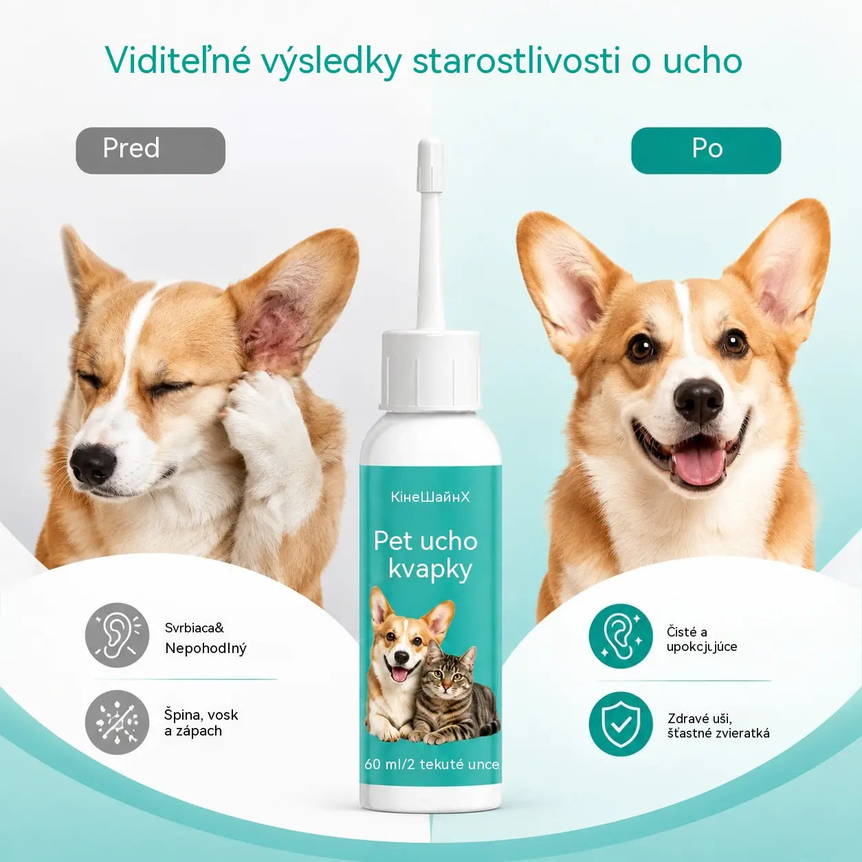 🐱🐶【Kúpte 1 a získajte 1 zadarmo】Ušné kvapky pre domáce zvieratá, vhodné pre mačky aj psy, čistia zvukovody, odstraňujú ušné roztoče, dezodorujú a zmierňujú svrbenie.