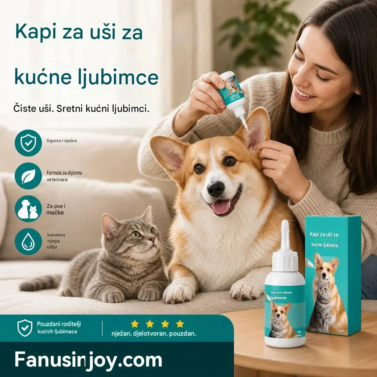 【Kupite 1, dobijte 1 gratis】 🐱🐶 Nježne kapi za čišćenje ušiju za kućne ljubimce – Recite zbogom bolestima uha