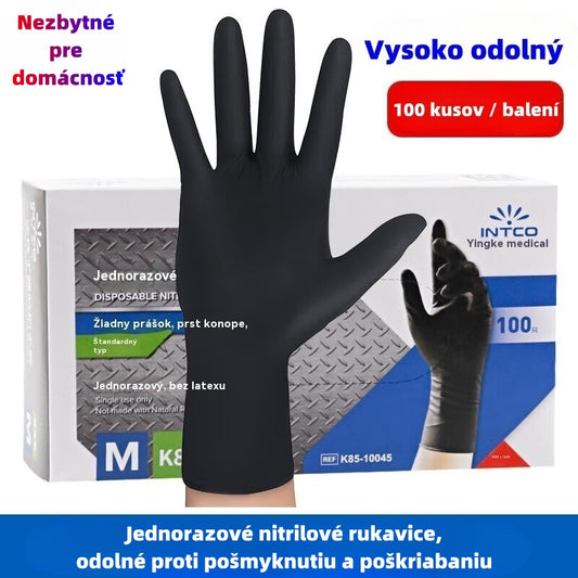 🧤【100 ks.】🧰⚒️Jednorazové nitrilové rukavice, odolné proti pošmyknutiu a poškriabaniu