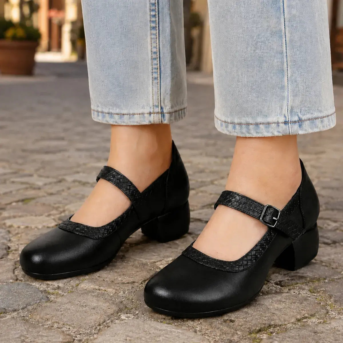 Ležérne retro štýlové nízke topánky Mary Jane