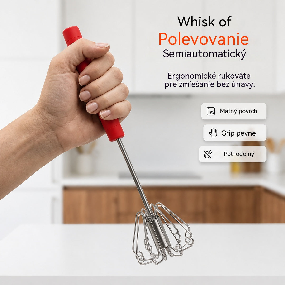🥳Kúpte 1, získajte 1 zadarmo🥳💞50% zľava!🥚💪  Poloautomatická manuálna metlička na vajcia: stlačte a roztočte – nie je potrebná elektrina. Vyšľahá vajcia a šľahačku za pár sekúnd. Šetrná k vašim zápästiam! ✨🧁