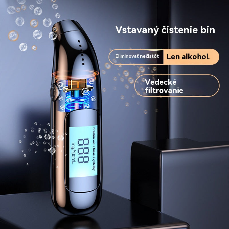 🔥🍷 Vysoko presný prenosný dychový analyzátor – Zmerajte si hladinu alkoholu pred jazdou
