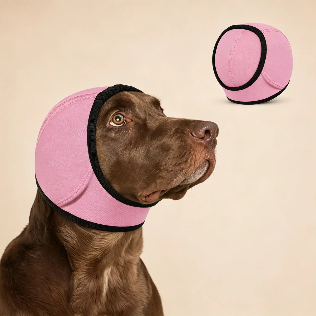 🐶 Ochranná čelenka pre psov: tlmí hluk a je vodovzdorná. Je vyrobená z vysoko kvalitného neoprénu a chráni uši vášho domáceho maznáčika a upokojuje ho. ✨🌊