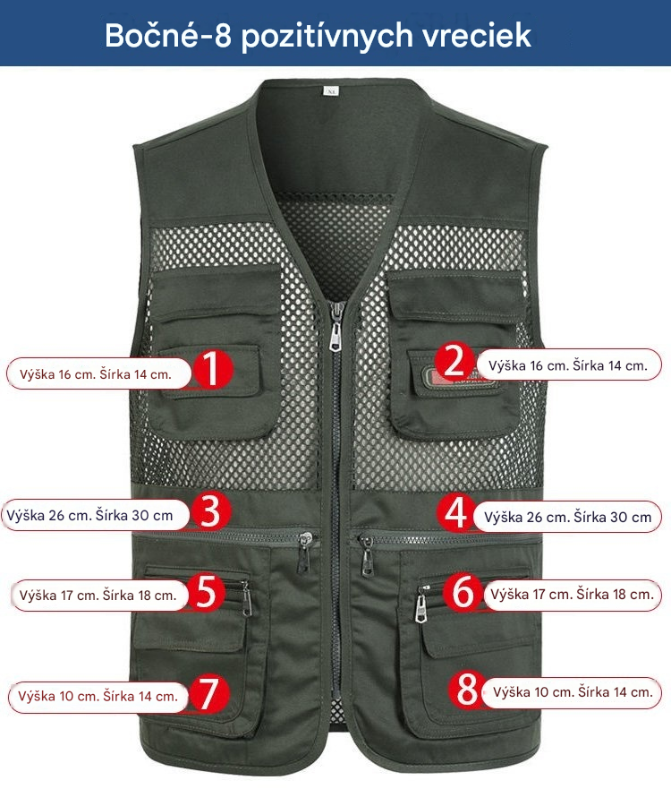Jednoduchá a praktická vesta s viacerými vreckami 🔥【XL-4XL】