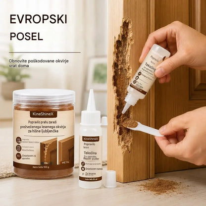 🥳Prodajna uspešnica leta 2026🥳🪵🛠️ Komplet za popravilo lesenih vrat – Profesionalna kakovost, močnejši oprijem kot pri prvotnem lesu. Za popravilo podbojev, stopnic in pohištva.