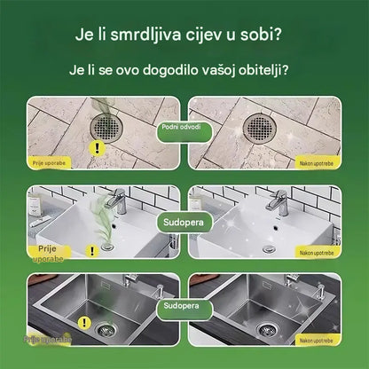 2 pakiranja (100 tableta) za 23 eura.. Kapsule topljive u vodi za uklanjanje mirisa iz odvoda – savršeno rješenje za sprječavanje širenja neugodnih mirisa u kupaonicama i kuhinjama.
