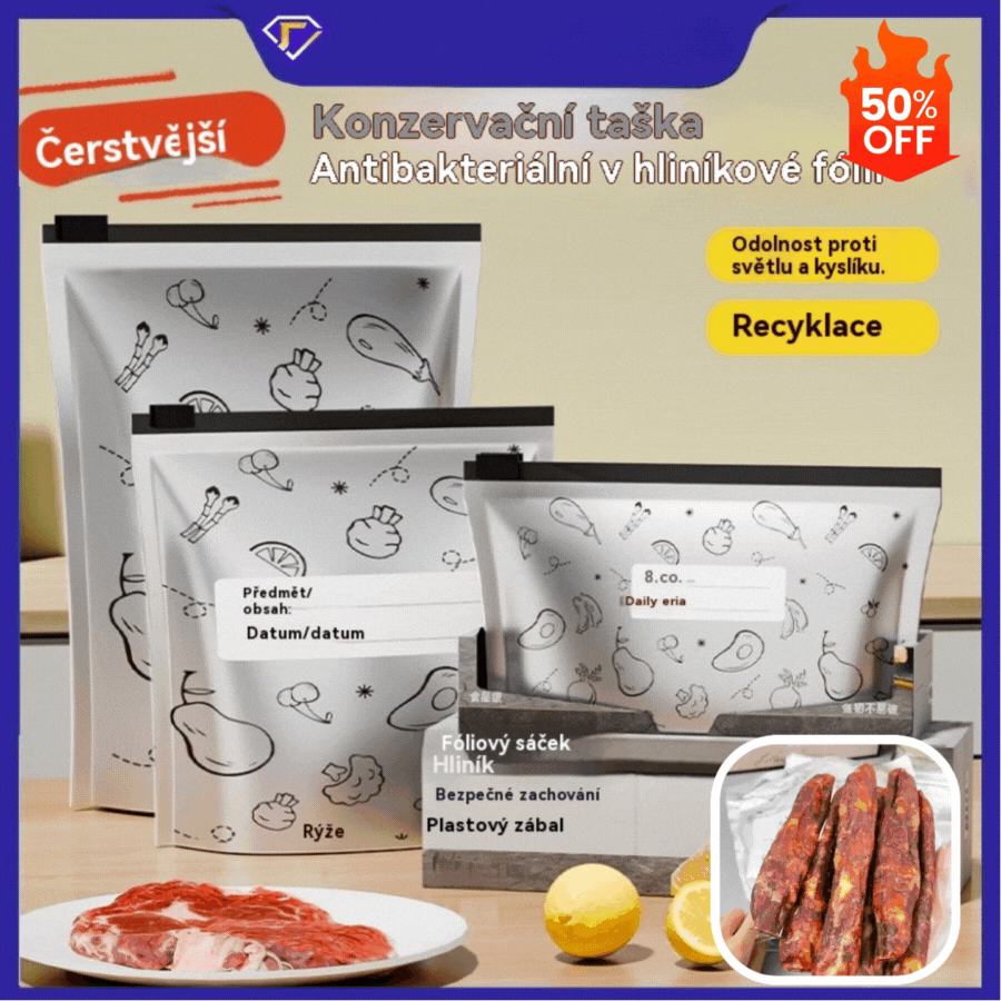 🔥🥗Celkom 30 antibakteriálnych hliníkových fóliových vrecúšok, super jednoduché použitie, pre zachovanie čerstvosti.
