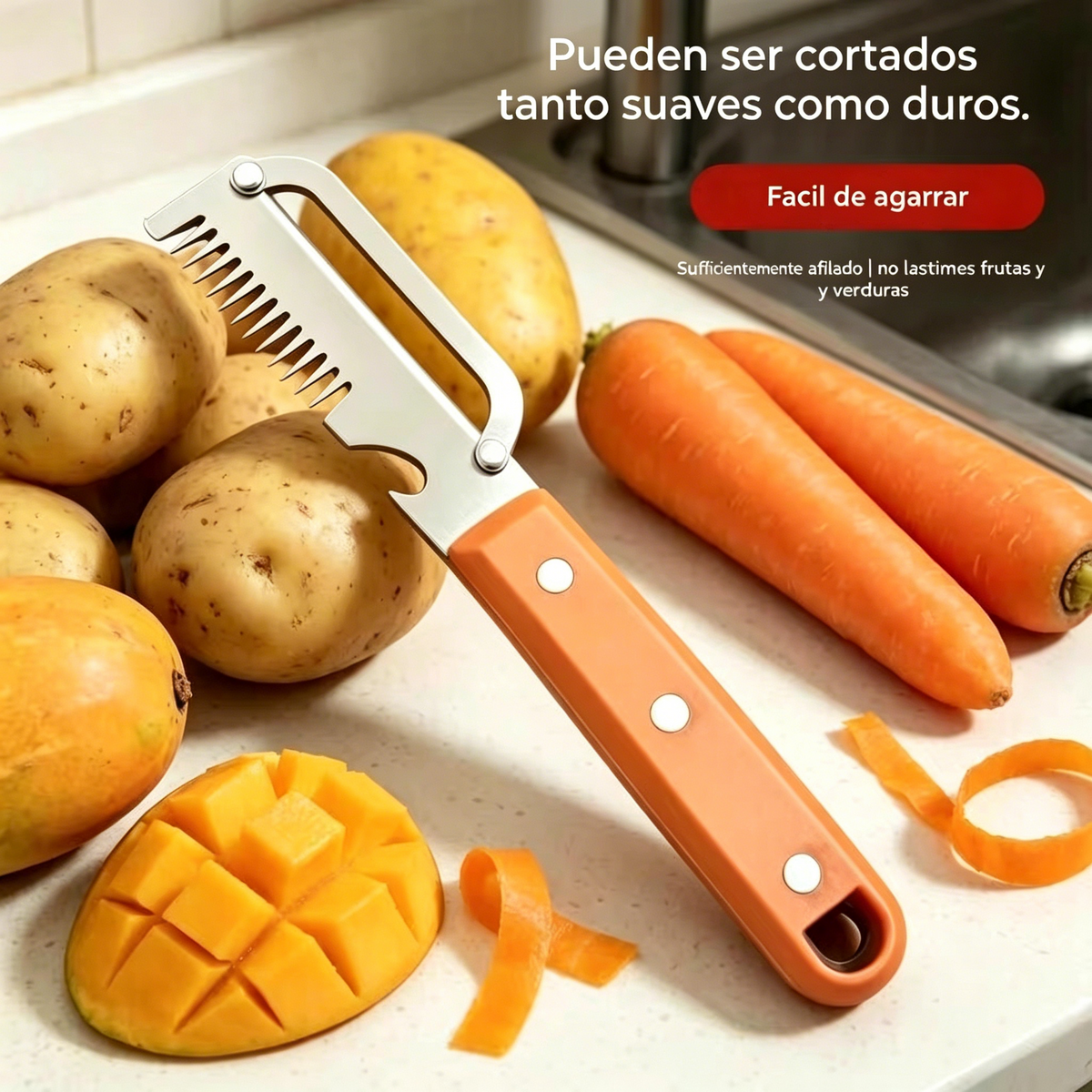 💥Compra 1 y llévate 1 gratis💥🔪Cortador y pelador multifuncional de acero inoxidable🧅