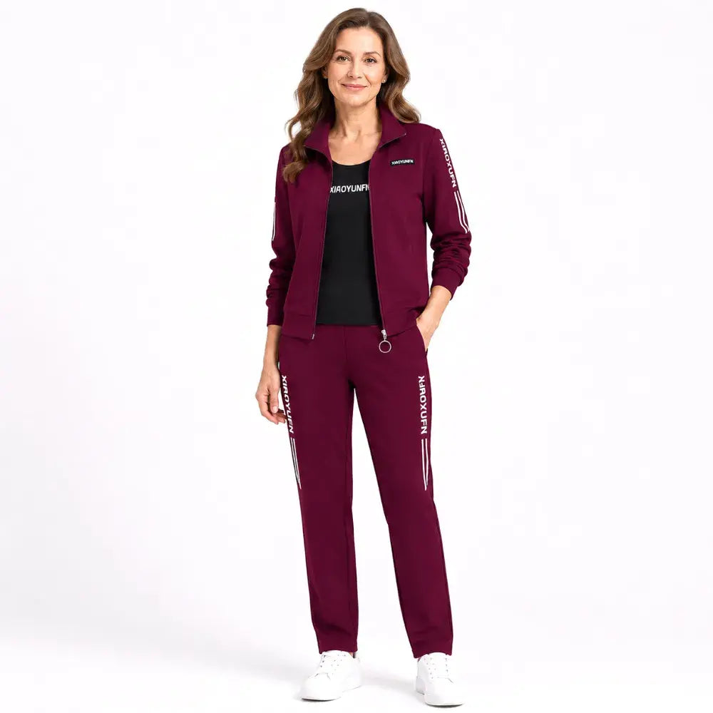 🌸 Elegancija i apsolutna udobnost! Elegantna trenirka od 3 dijela za žene (jakna s patentnim zatvaračem + majica + hlače / Veličine: M-6XL)! ✨