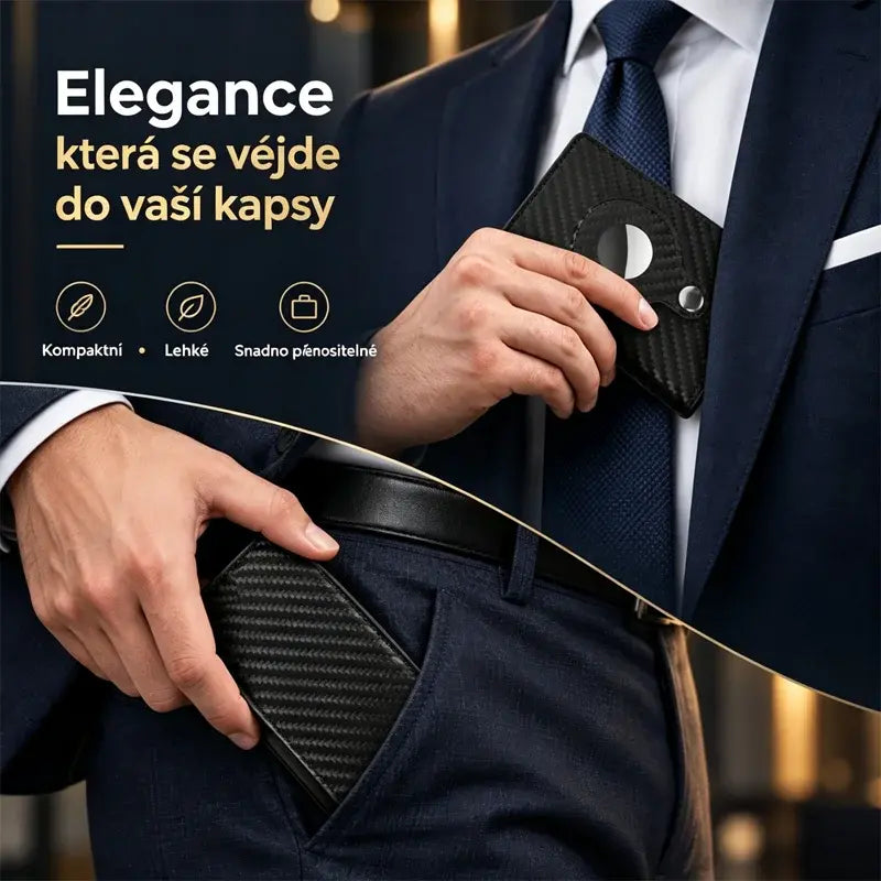 💰Peňaženka na karty s funkciami proti krádeži a demagnetizácii; zahŕňa RFID ochranu a možnosť sledovania pomocou AirTagu.