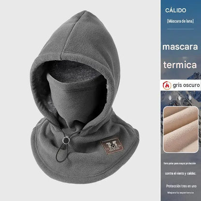 3-v-1 fleecová kukla s kapucňou — teplá, vetruodolná a ideálna na outdoor, cyklistiku a zimu.