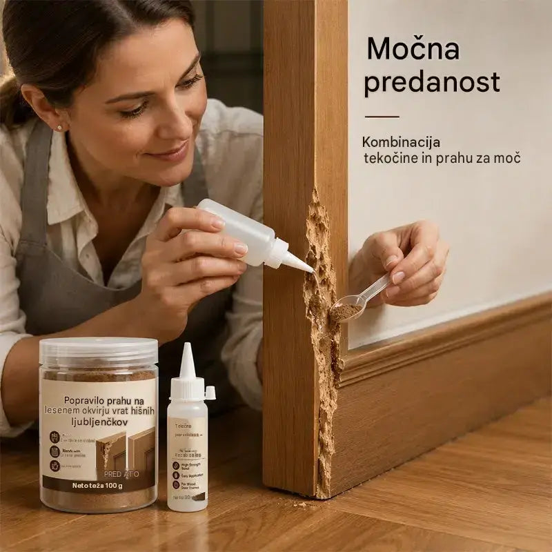 🥳Prodajna uspešnica leta 2026🥳🪵🛠️ Komplet za popravilo lesenih vrat – Profesionalna kakovost, močnejši oprijem kot pri prvotnem lesu. Za popravilo podbojev, stopnic in pohištva.